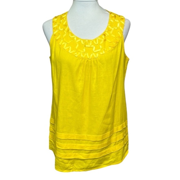 Sandro Ribbon Accent Blouse Yellow - Picture 1 of 6